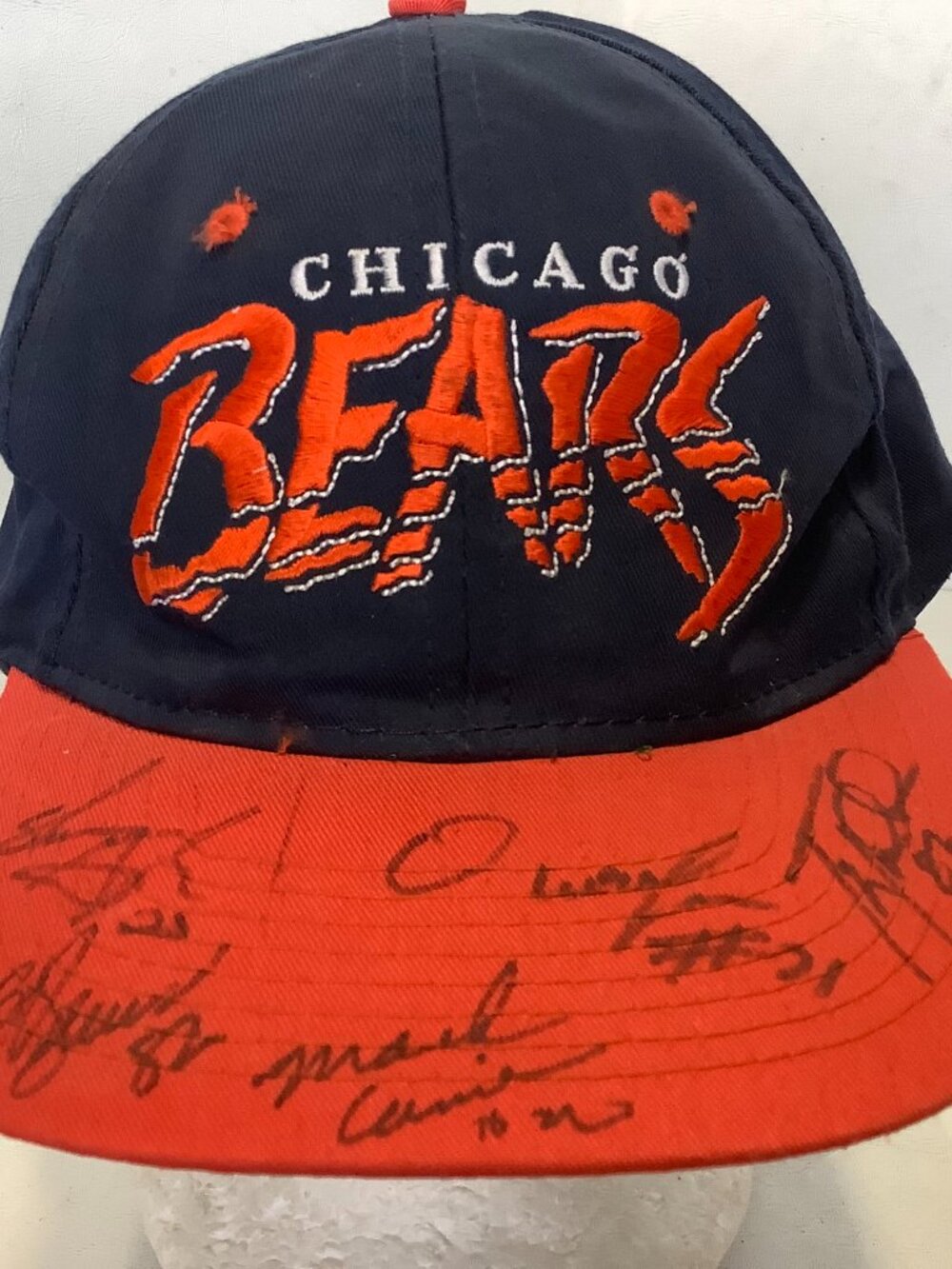 Vintage Chicago Bears Hat Cap One Size Autographed